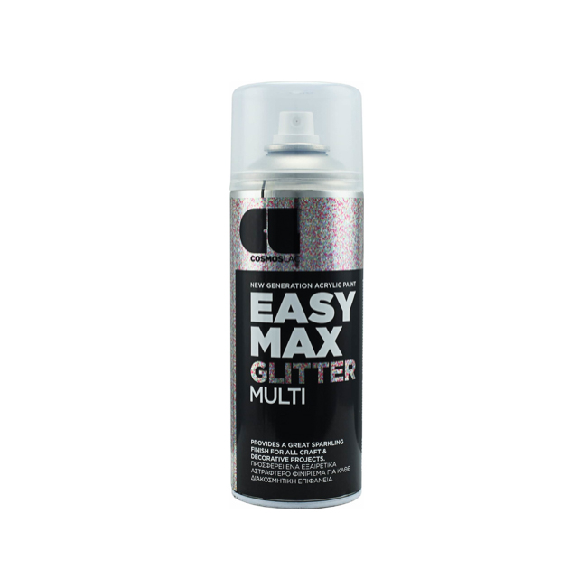 Σπρέι Βαφής Easy Max Ακρυλικό με Glitter Εφέ Multi 400ml Cosmos Lac